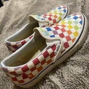Rainbow checkered Vans